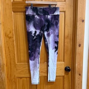 ALO Yoga Purple and Black Tie-Dye Leggings